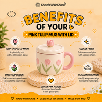 Pink Tulip Mug with Lid