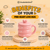 Pink Heart Love Mug with Lid