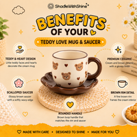 Teddy Love Mug & Saucer