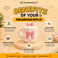 Pink Bow Mug with Lid