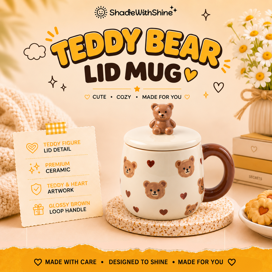 Teddy Bear Mug with Lid