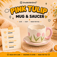 Pink Tulip Mug & Saucer
