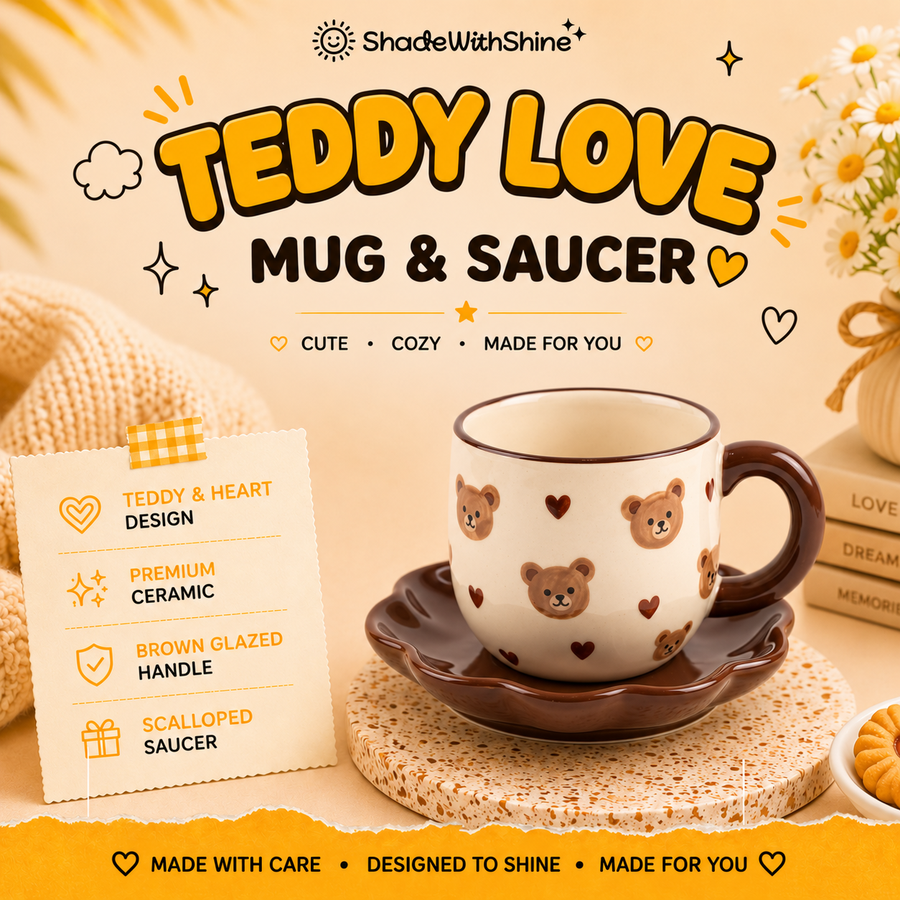 Teddy Love Mug & Saucer