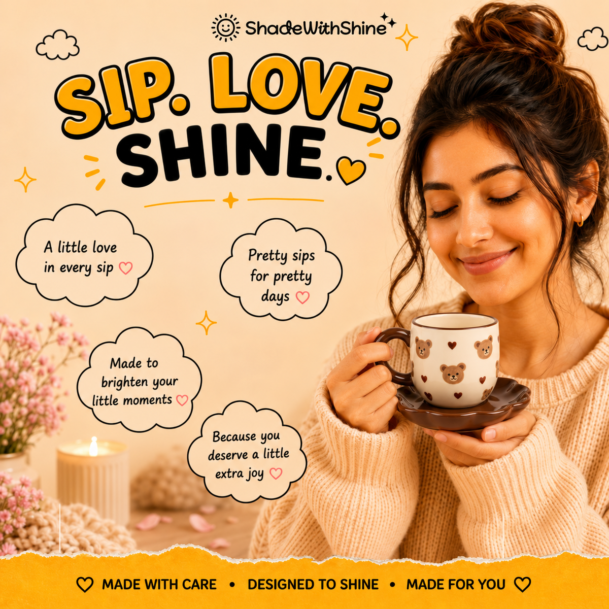 Teddy Love Mug & Saucer