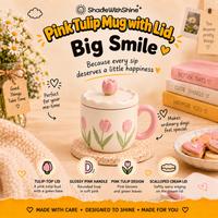 Pink Tulip Mug with Lid