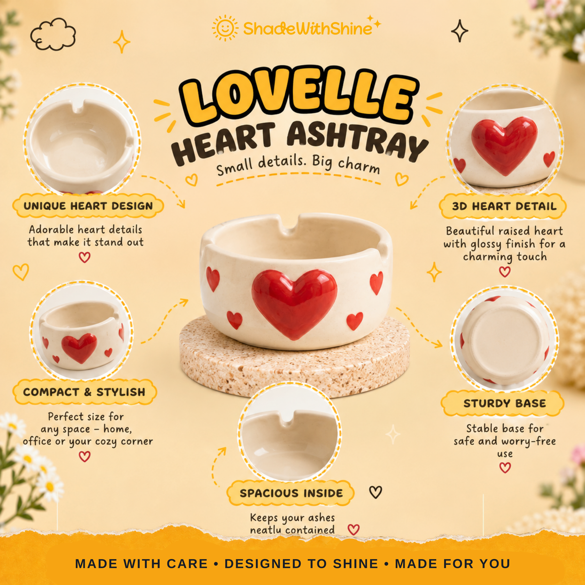 Lovelle Heart Ashtray