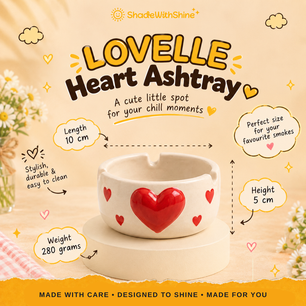 Lovelle Heart Ashtray