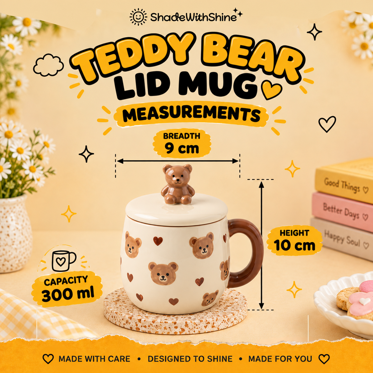 Teddy Bear Mug with Lid