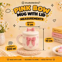 Pink Bow Mug with Lid