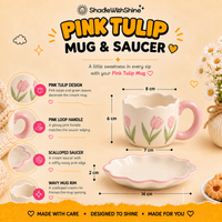 Pink Tulip Mug & Saucer