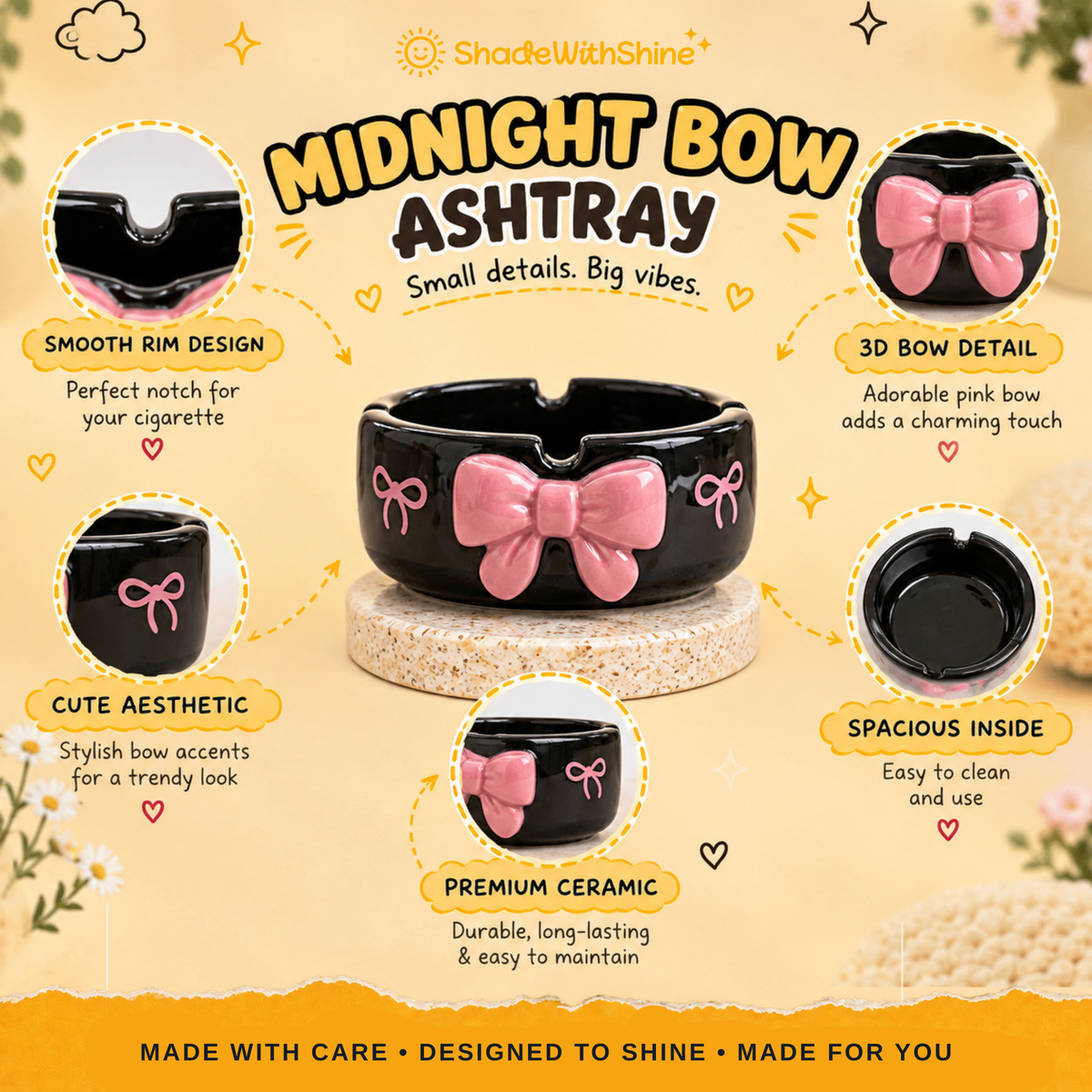 Midnight Bow Ashtray
