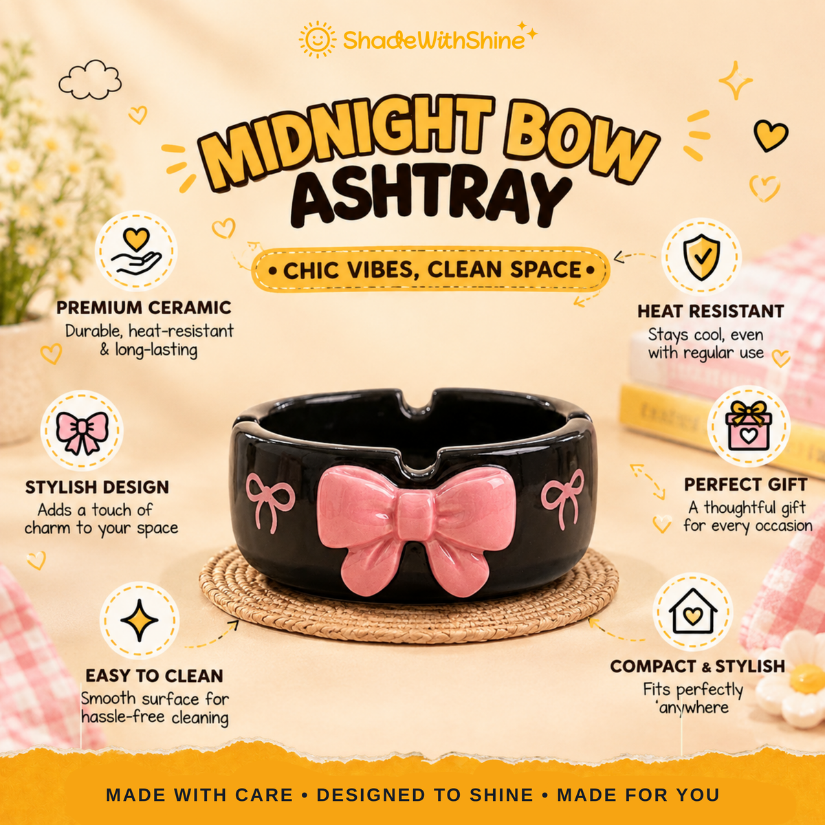 Midnight Bow Ashtray