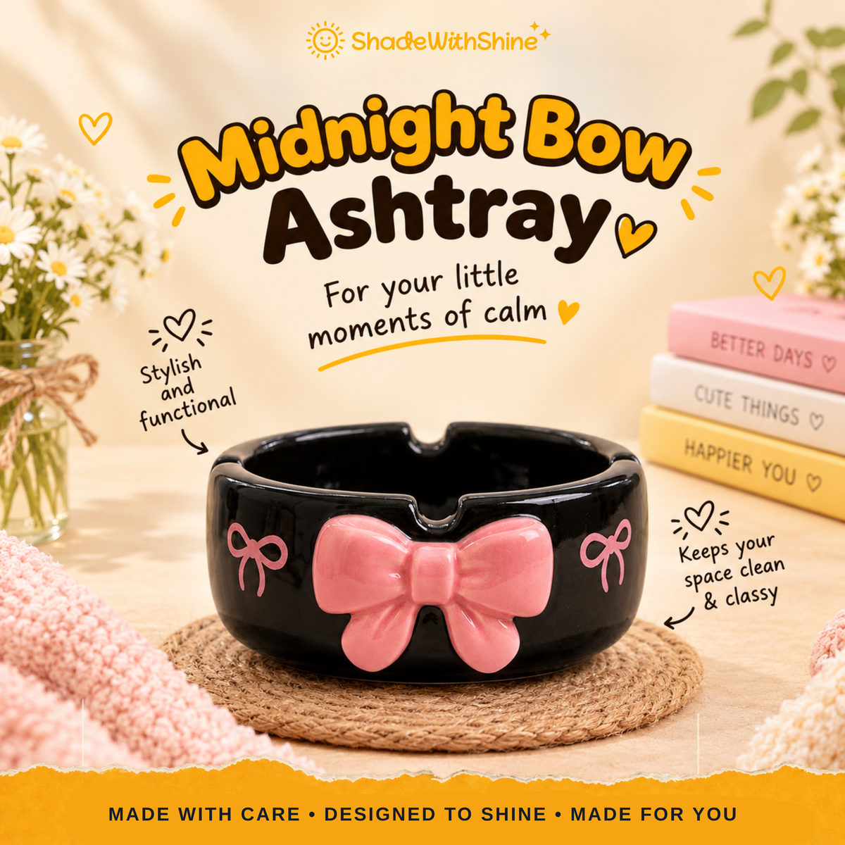 Midnight Bow Ashtray
