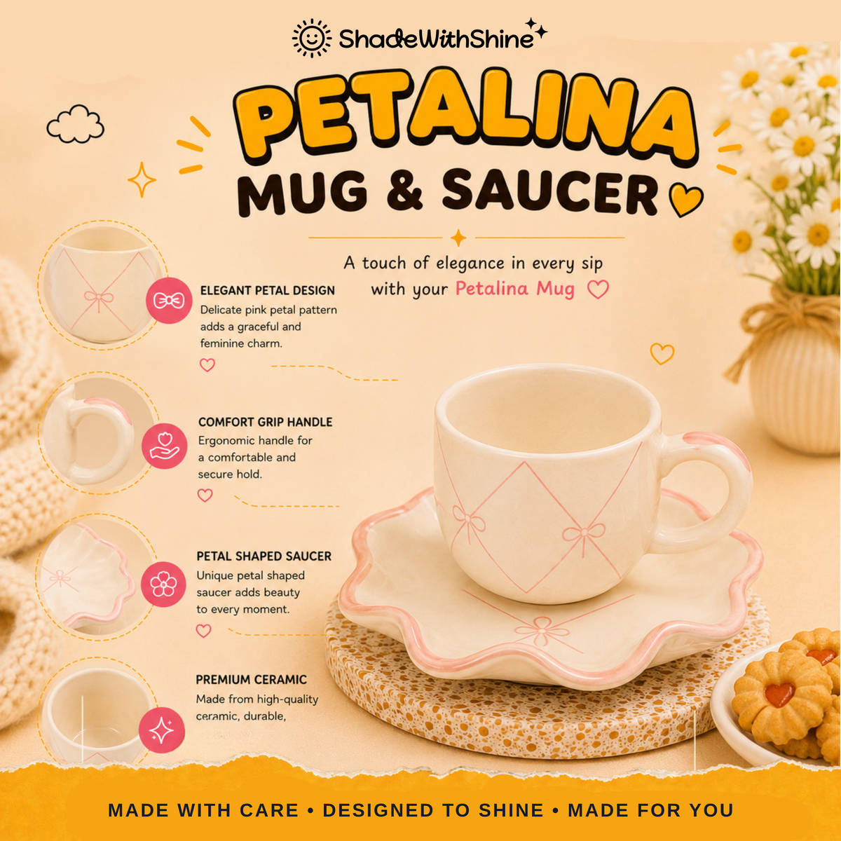Petalina Mug & Saucer