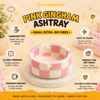 Pink Gingham Ashtray