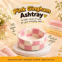 Pink Gingham Ashtray